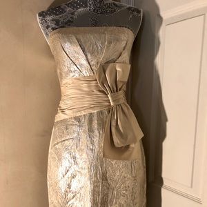 BCBG Max Azaria brocade dress w/ large bow size 4